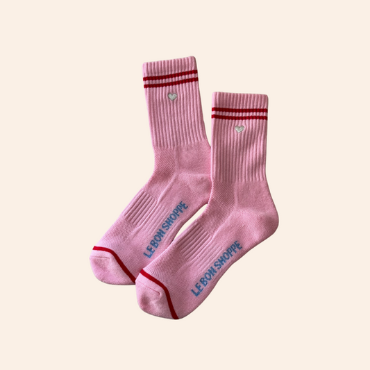 Boyfriend Socks - Amour Pink Heart