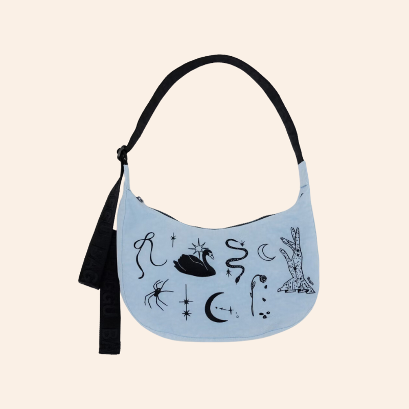 Baggu Crescent Bag - Embroidered Ballet