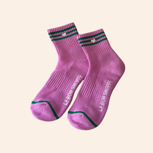 Girlfriend Socks - Rose Pink Heart