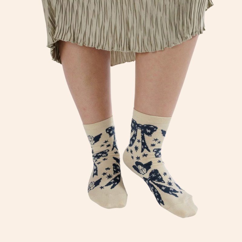 Baggu Crew Socks - Cherub Bows