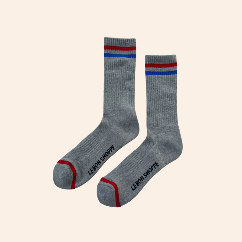 Extended Boyfriend Socks - True Grey