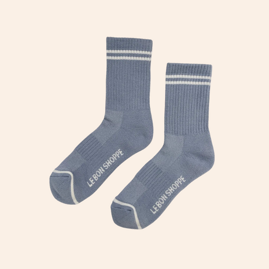 Boyfriend Socks - Blue Grey