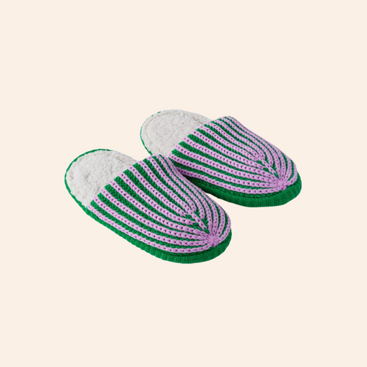 Chunky Rib Slippers - Kelly Lilac