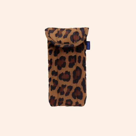 Baggu Puffy Glasses Sleeve - Leopard