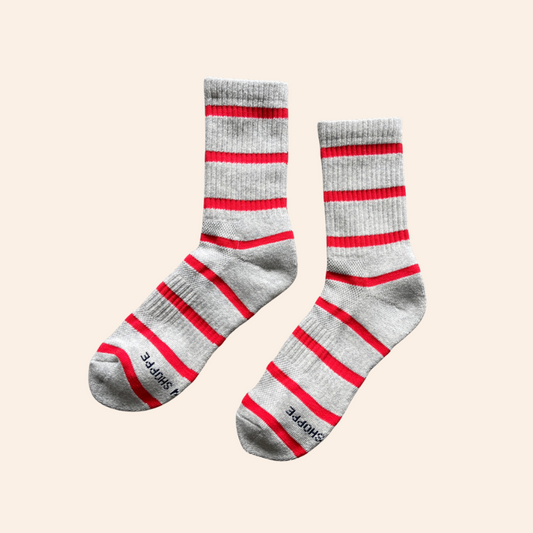 Boyfriend Socks - Red Stripe