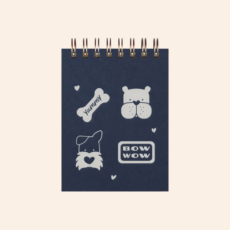 Mini Jotter Notebook -  Bow Wow Dog