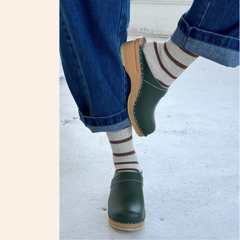 Boyfriend Socks - Flax Stripe