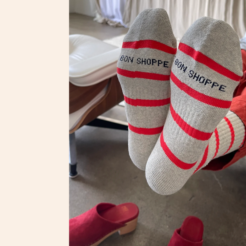 Boyfriend Socks - Red Stripe