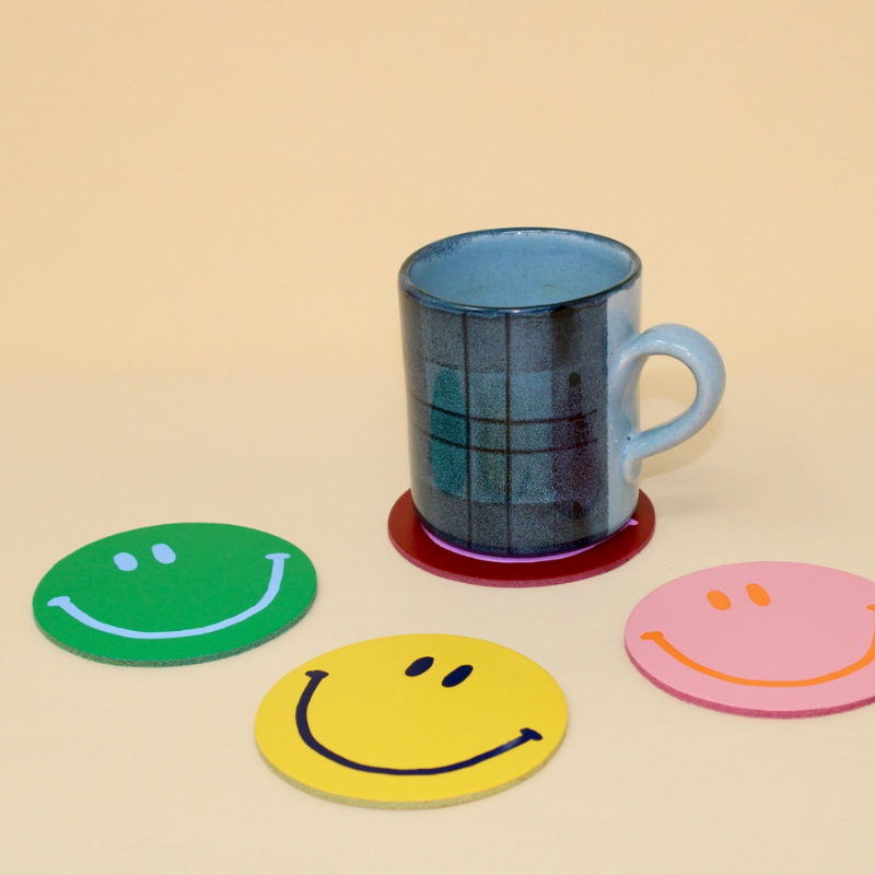 ARK S/4 Smiley Leather Coasters