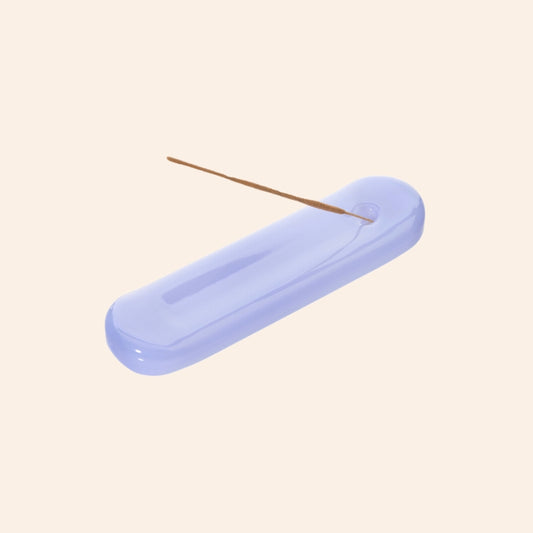 Lilo Glass Incense Holder - Milky Blue