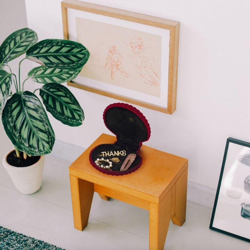 Shell Jewellery Box - Burgundy