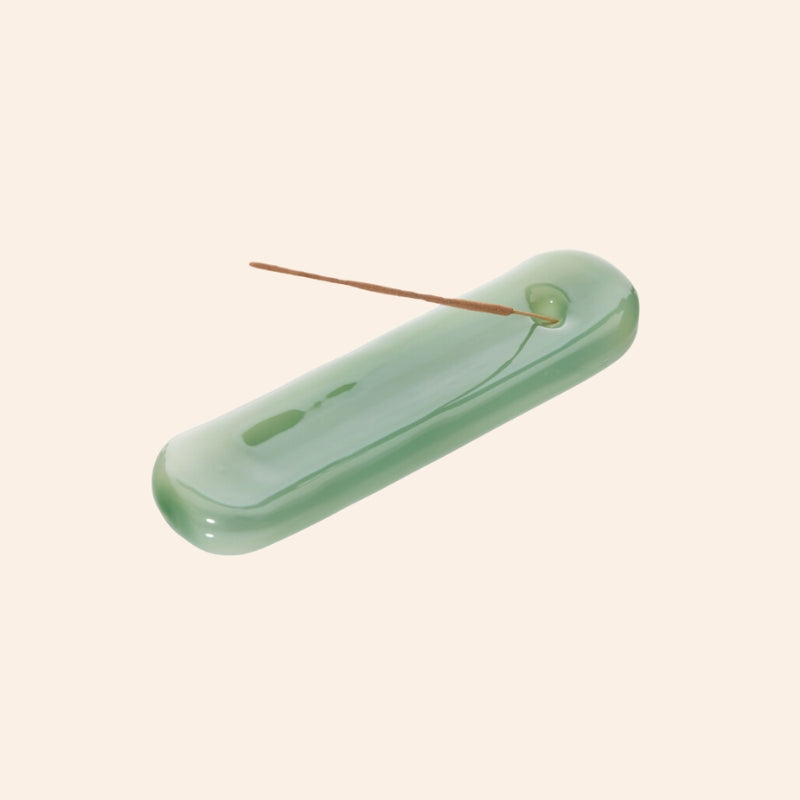 Lilo Glass Incense Holder - Sea Green