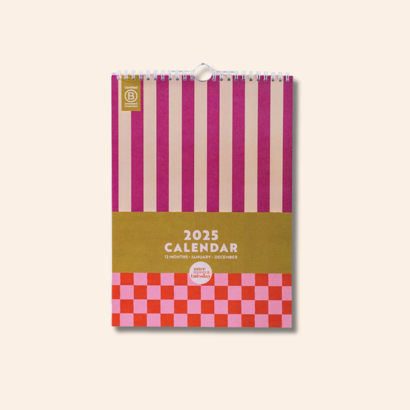 2025 Calendar - Checks & Stripes