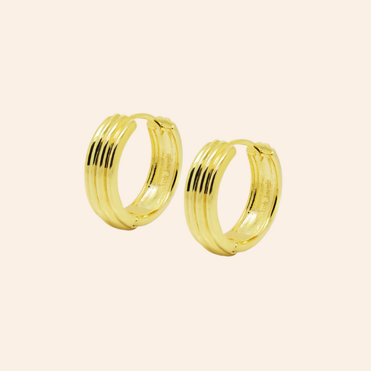 Cigar Band Chunky Hoops - Gold