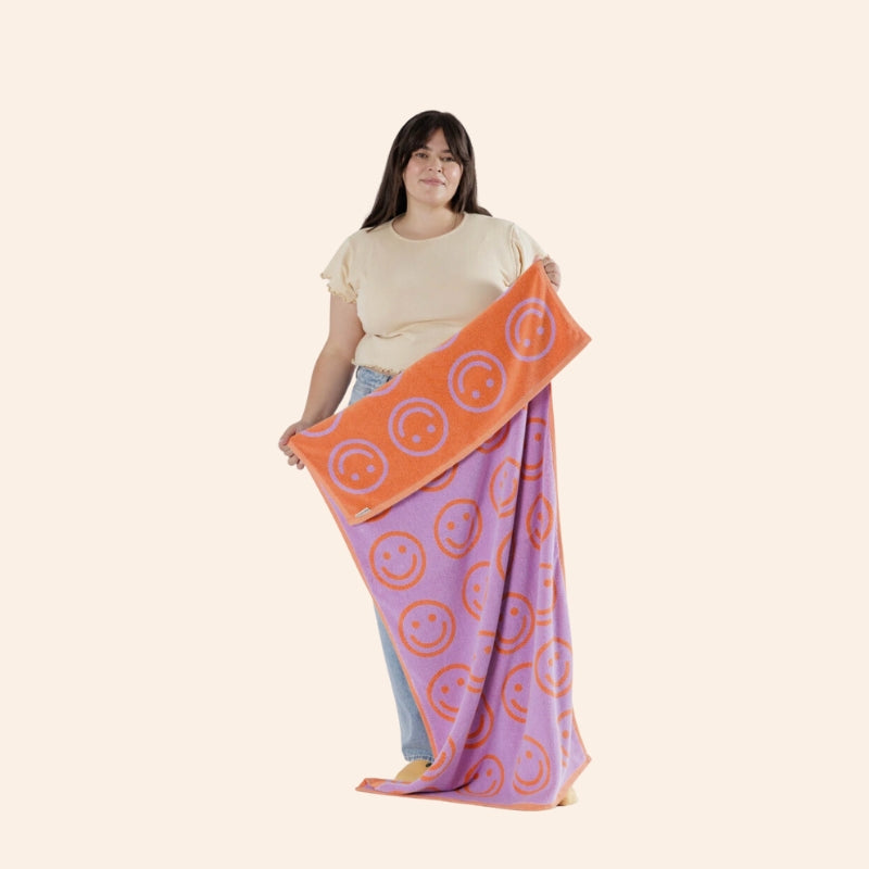 Baggu Bath Towel - Lilac Happy