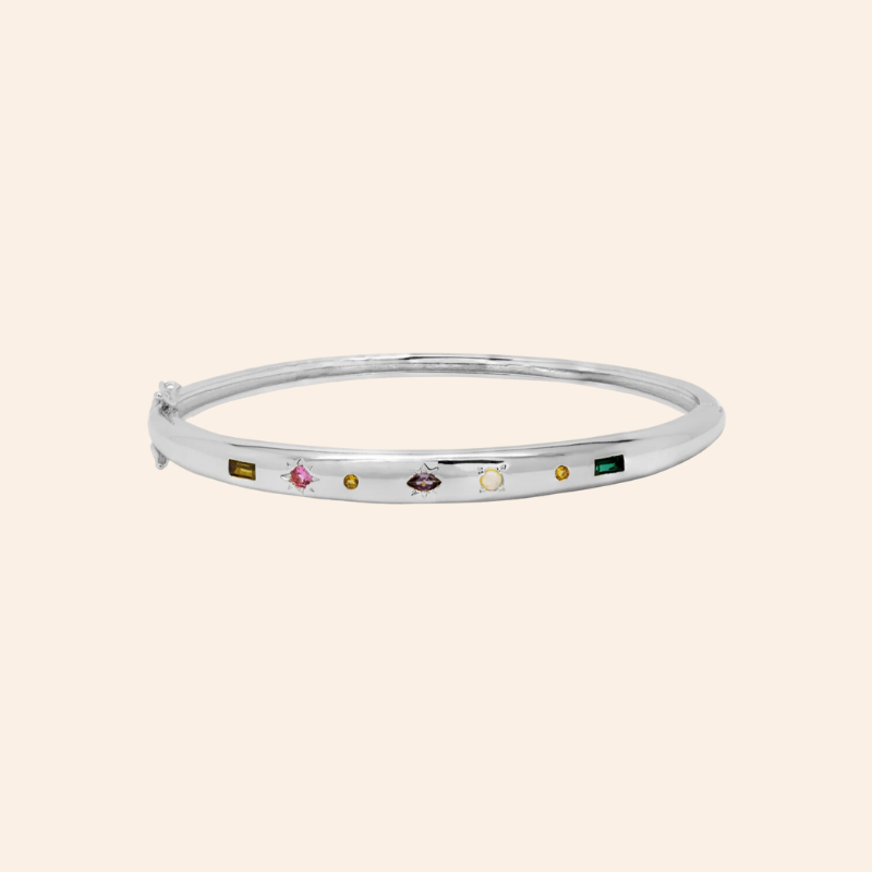 Kaleidoscope Gemstone Bracelet - Silver