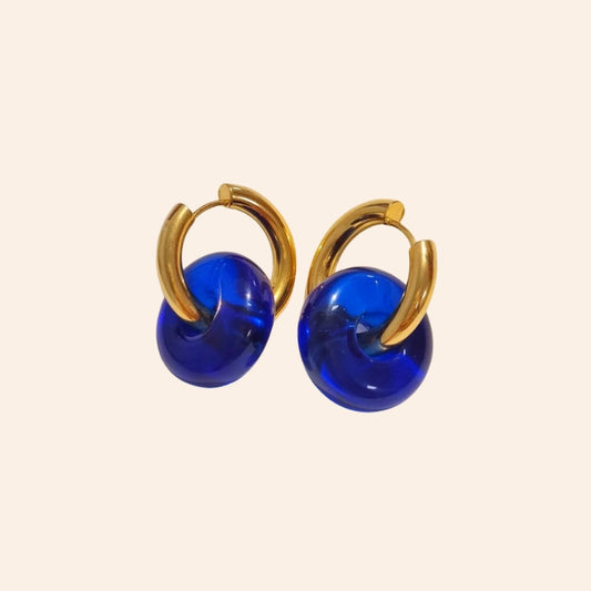 Resin Hoops - Cobalt Blue