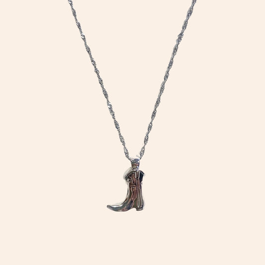 Silver Necklace - Cowboy Boot