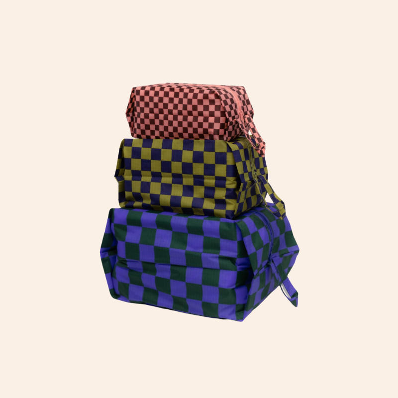 Baggu 3D Zip Set - Jewel Checks