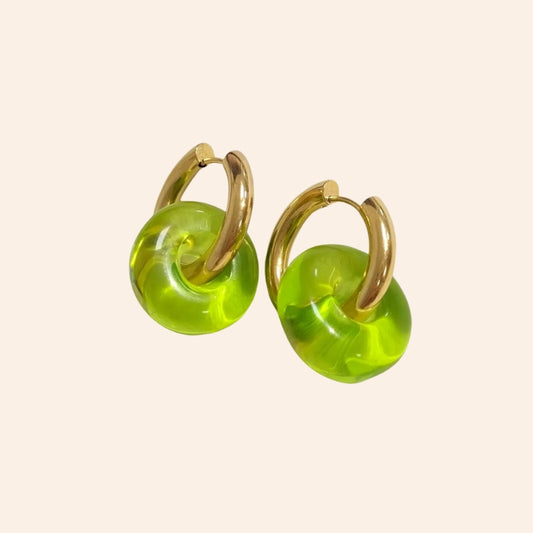 Resin Hoops - Lime Green