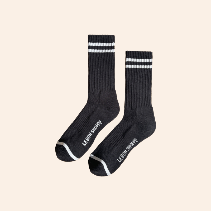 Extended Boyfriend Socks - Black