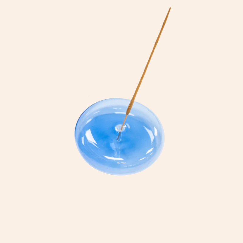 Glass Incense Holder - Blue