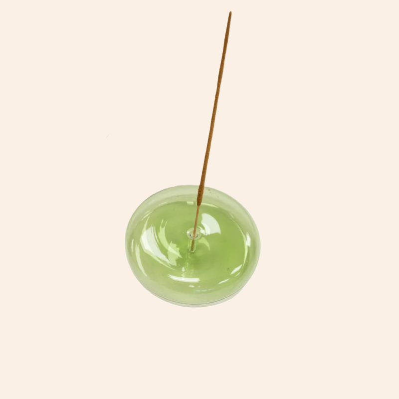 Glass Incense Holder - Green