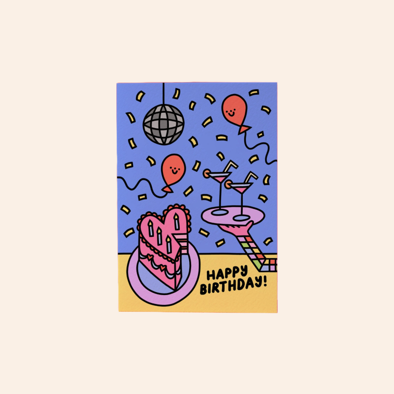 Lazy Disco Cake Card