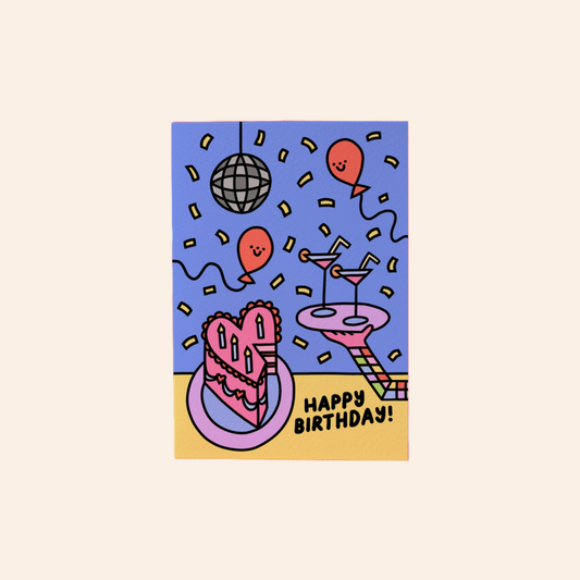 Lazy Disco Cake Card