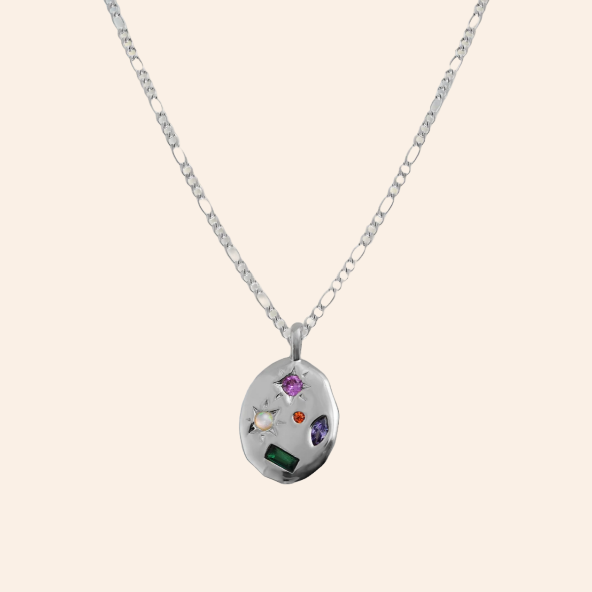 Gemstone Necklace - Silver