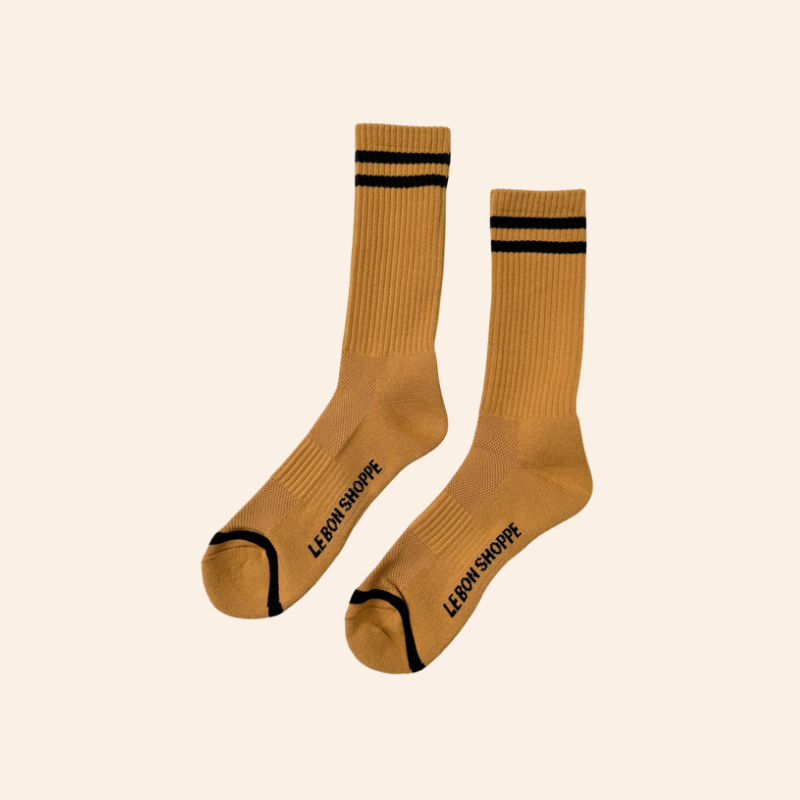 Extended Boyfriend Socks - Biscotti