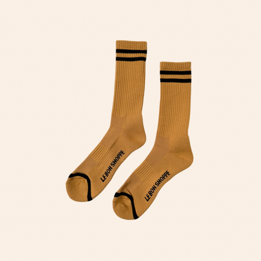 Extended Boyfriend Socks - Biscotti