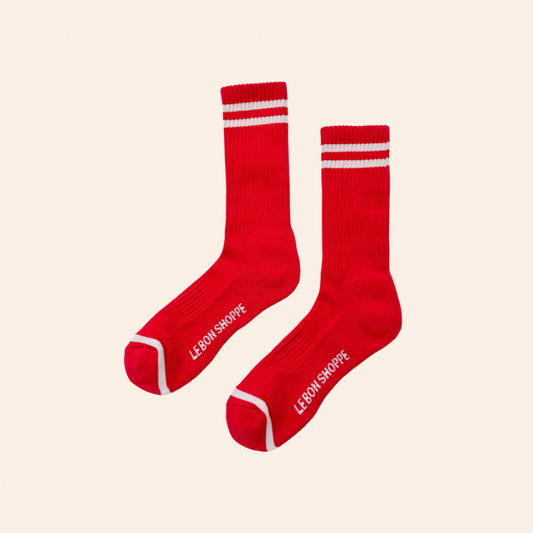 Extended Boyfriend Socks - Red