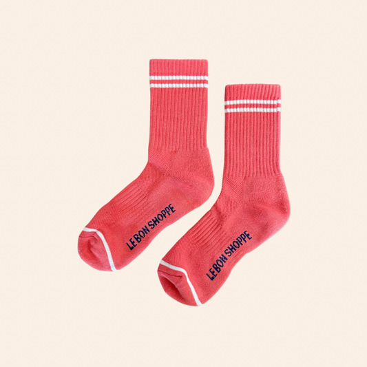 Boyfriend Socks - Coral