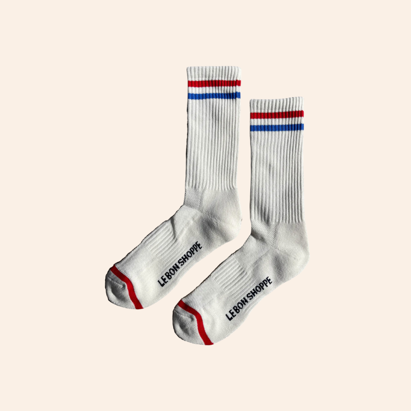 Extended Boyfriend Socks - Milk