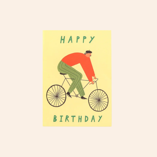 Happy Cyclist Birthday Card