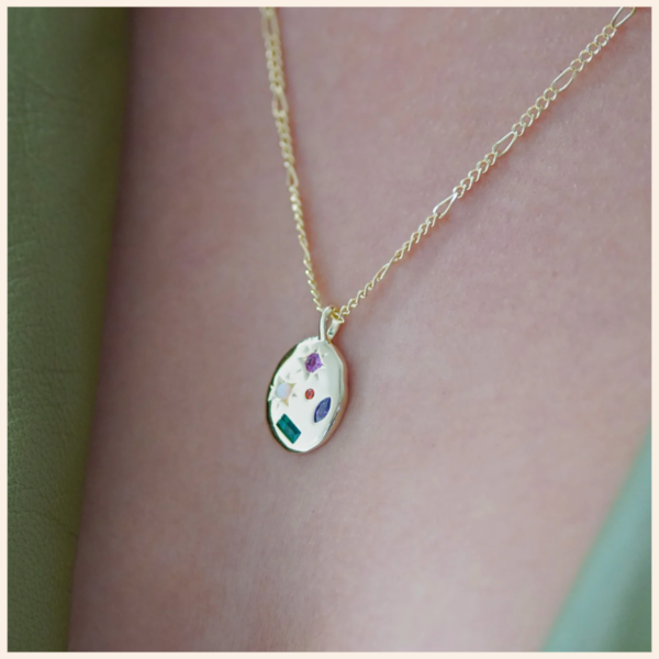 Gemstone Necklace - Gold - Image 2