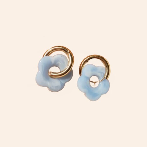 Flower Resin Hoops - Sky Blue