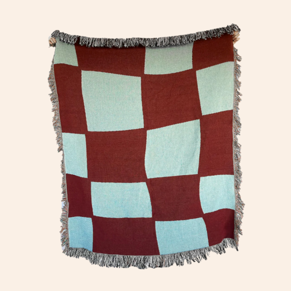 Woven Throw - Burgundy Sky Check