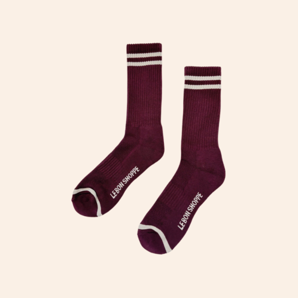 Extended Boyfriend Socks - Maroon